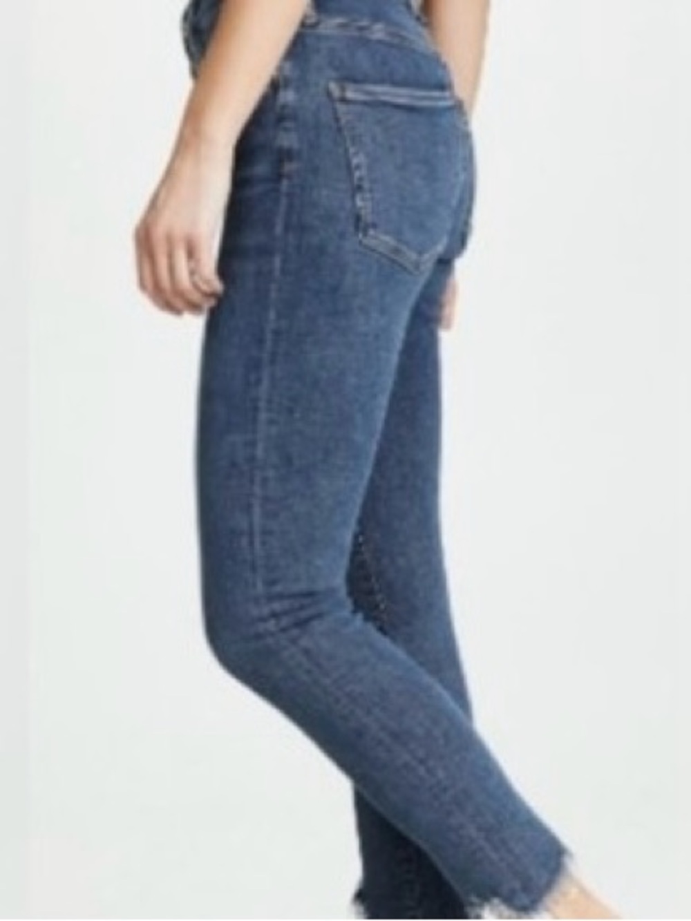 Agolde Sophie Skinny Blue Jeans with Raw Hem Size 26 - Picture 3 of 7